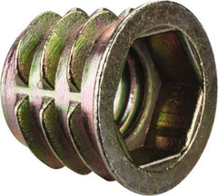 E-Z LOK - 3/8-16, Zinc Alloy Flanged Hex Drive Insert - 31/64" Drill, 0.4724" Hole Diam, 0.512" Long, M10 Hex - Industrial Tool & Supply