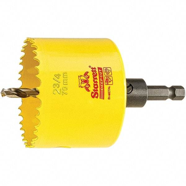 Starrett - 2-3/4" Diam, 2" Cutting Depth, Hole Saw - High Speed Steel Saw, Toothed Edge - Industrial Tool & Supply