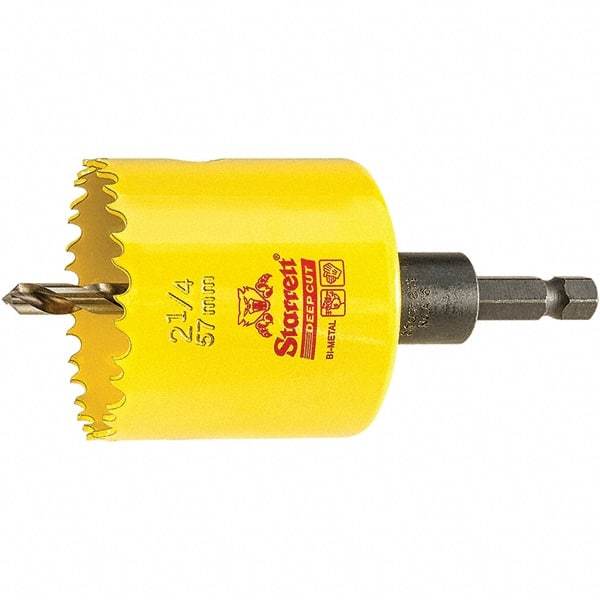 Starrett - 2-1/4" Diam, 2" Cutting Depth, Hole Saw - High Speed Steel Saw, Toothed Edge - Industrial Tool & Supply