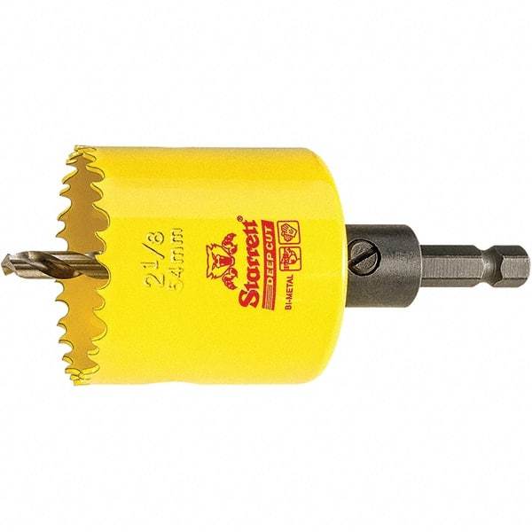 Starrett - 2-1/8" Diam, 2" Cutting Depth, Hole Saw - High Speed Steel Saw, Toothed Edge - Industrial Tool & Supply