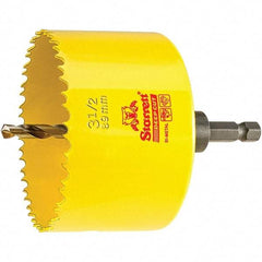 Starrett - 3-1/2" Diam, 2" Cutting Depth, Hole Saw - High Speed Steel Saw, Toothed Edge - Industrial Tool & Supply
