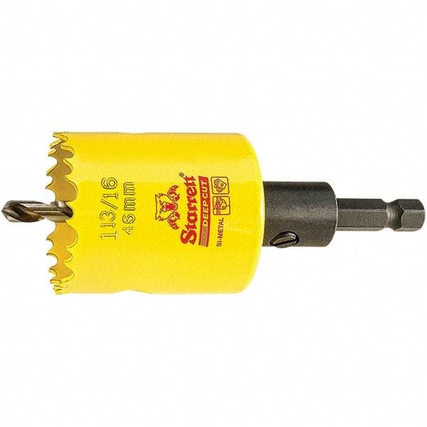 Starrett - 1-13/16" Diam, 2" Cutting Depth, Hole Saw - High Speed Steel Saw, Toothed Edge - Industrial Tool & Supply