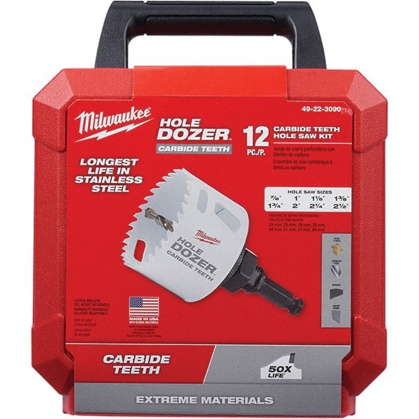 Milwaukee Tool - Hole Saw Kits Minimum Saw Diameter (Inch): 7/8 Maximum Saw Diameter (Inch): 2-1/2 - Industrial Tool & Supply