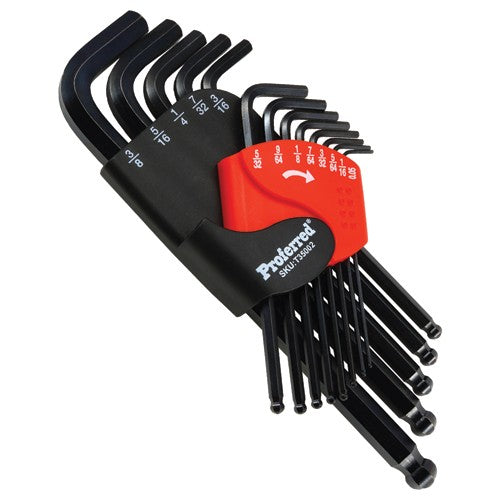 13 Pieces Long Arm Ball Hex Key Set - Fractional - Industrial Tool & Supply
