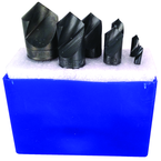 7 Pc. 100°-1/4; 3/8; 1/2; 5/8; 3/4; 1 HSS Uniflute Countersink Set - Industrial Tool & Supply