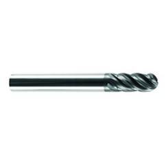 5/8" Dia. - 2-1/8" LOC - 4 OAL Ball Nose 5 FL Carbide S/E HP End Mill-AlCrNX - Industrial Tool & Supply