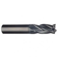7/16 Dia. x 2-3/4 Overall Length 4-Flute Square End Solid Carbide SE End Mill-Round Shank-Center Cut-TiCN - Industrial Tool & Supply