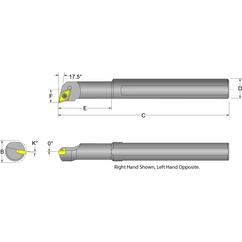 S10R-SDQCL-2 Left Hand 5/8 Shank Indexable Boring Bar - Industrial Tool & Supply