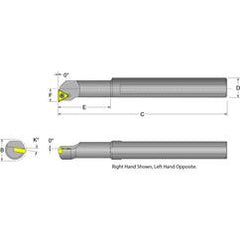 S12S-STFPR-3 Right Hand 3/4 Shank Indexable Boring Bar - Industrial Tool & Supply