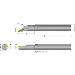 S10S-SVMCR-2 Right Hand 5/8 Shank Indexable Boring Bar - Industrial Tool & Supply