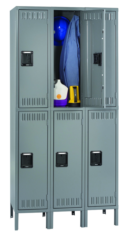 12"W x 18"D x 36" Double Tier (6 Opns), Welded Set Up, w/6" Legs, 3 Wide - Industrial Tool & Supply