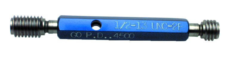 1-1/8-7 NC - Class 2B - Double End Thread Plug Gage with Handle - Industrial Tool & Supply