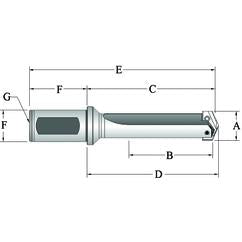 25025S-125F Flanged T-A® Spade Blade Holder - Straight Flute- Series 2.5 - Industrial Tool & Supply