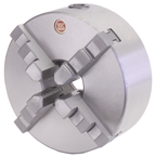 8" 4 Jaw Self Center Scroll Chuck; Flatback; Solid Jaw - Industrial Tool & Supply