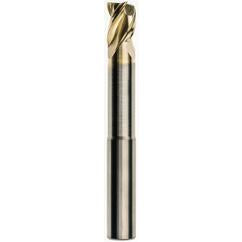 3/16 x 3/16 x 1/4 x 3 w/1 Reach .015 Radius 3 Flute Carbide M223N Streaker End Mill-ZrN - Industrial Tool & Supply