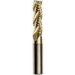 10 x 10 x 30 x 75mm 0.5mm Radius 3 Flute Carbide M233 Streaker Roughing End Mill-ZrN - Industrial Tool & Supply