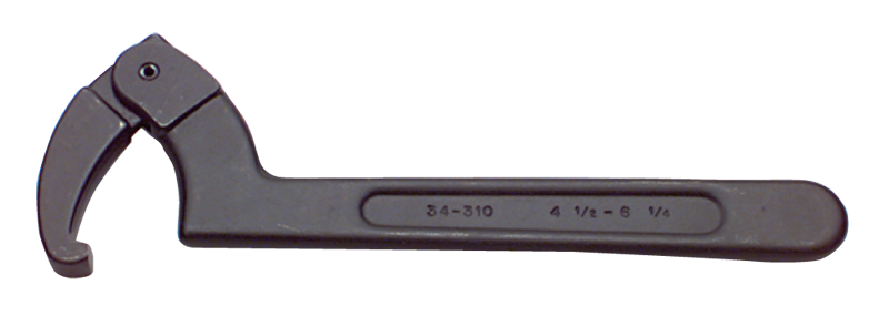 2 to 4-3/4'' Dia. Capacity - 11-3/8'' OAL - Adjustable Hook Spanner Wrench - Industrial Tool & Supply