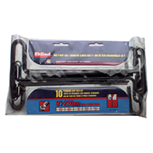 10 Pieces-3/32″-3/8″ T-Handle Style-9″ Arm-Hex Key Set with Plain Grip - Industrial Tool & Supply