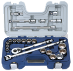 23 Piece - 1/2" Drive - 12 Point - Combination Kit - Industrial Tool & Supply