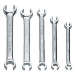 Snap-On/Williams Flare Nut Wrench Set -- 5 Pieces; 6PT Satin Chrome; Includes Sizes: 3/8 x 7/16; 1/2 x 9/16; 5/8 x 11/16; 3/4 x 1; 7/8 x 1-1/8" - Industrial Tool & Supply
