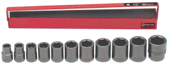 11 Piece - #411 - 7/16 to 1-1/16" - 1/2'' Drive - 6 Point - Impact Socket Set - Industrial Tool & Supply