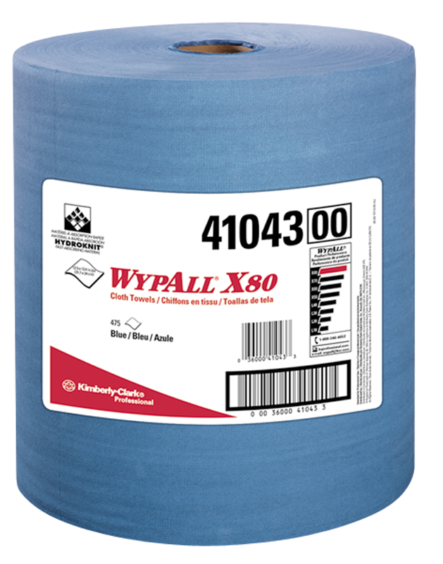 12.5 x 13.4'' - Package of 475 - WypAll X80 Jumbo Roll - Industrial Tool & Supply
