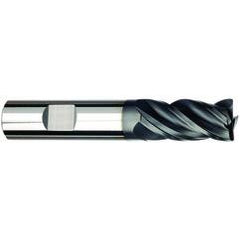 1/2 Dia. x 4 Overall Length 4-Flute .030 C/R Solid Carbide SE End Mill-Weldon Shank-Center Cut-AlCrN-X - Industrial Tool & Supply