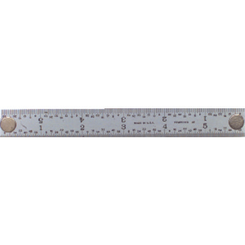 Rigid Magnet Rule - Model 402-006MG-6″ Length-4R Graduation-3/4″ Width - Industrial Tool & Supply