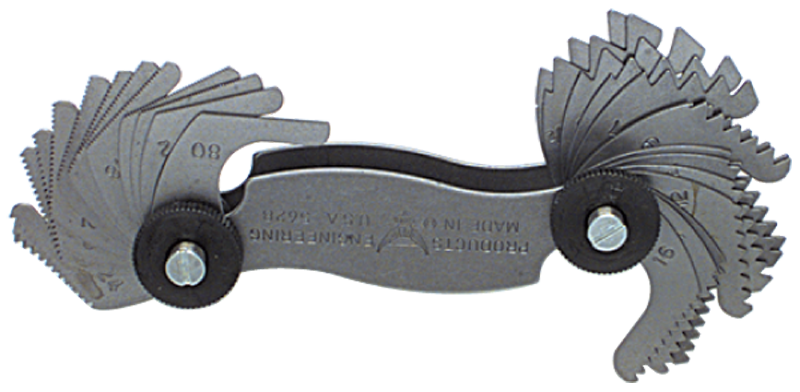 #5626 - 28 Leaves - 2-1/4 to 28 inch Pitch - Screw Pitch Gage - Industrial Tool & Supply