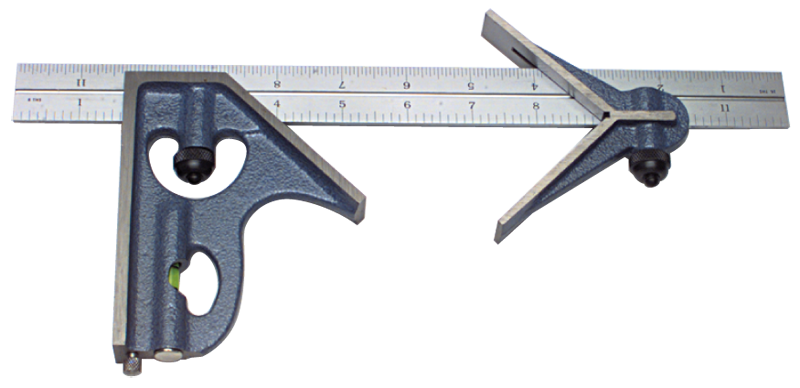 #7122-024 - 24'' - 4R Graduation - Regular Blade - 3 Piece Combinatioin Square Set - Industrial Tool & Supply