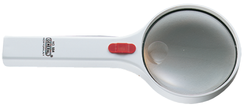 #554 - 3X Power - 4'' Round - Illuminated Magnifier - Industrial Tool & Supply