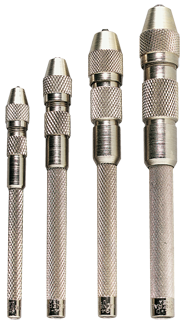 #S94 - 0 to .187" Range - Single End - 4 Piece - Pin Vise Set - Industrial Tool & Supply