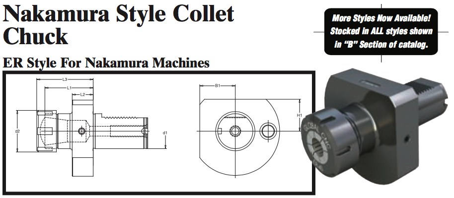 Nakamura Style Collet Chuck (ER Style For Nakamura Machines) - Part #: NK53.4040 - Industrial Tool & Supply