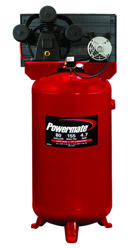 80 Gal. Single Stage Air Compressor, Vertical - Industrial Tool & Supply