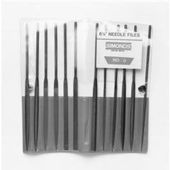 6-1/4 Needle File Set, 12 Piece, Knurled Handle, 6 Cut - Industrial Tool & Supply