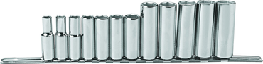 Proto® 3/8" Drive 12 Piece Metric Deep Socket Set - 6 Point - Industrial Tool & Supply