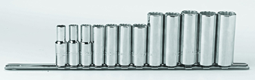 Proto® 3/8" Drive 12 Piece Metric Deep Socket Set - 12 Point - Industrial Tool & Supply