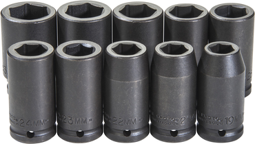 Proto® 3/4" Drive 10 Piece Impact Socket Set - 6 Point - Industrial Tool & Supply