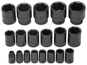 Proto® 1/2" Drive 19 Piece Impact Socket Set - 6 Point - Industrial Tool & Supply