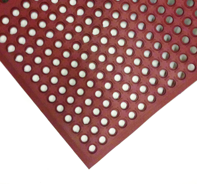 3' x 5' x 1/2" Thick Drainage Mat - Red - Industrial Tool & Supply