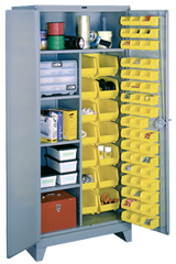 36 x 21 x 82'' (64 Bins Included) - Bin Storage Cabinet - Industrial Tool & Supply