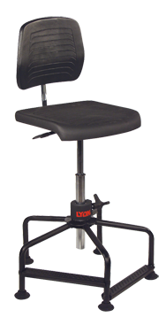 17" - 35" - Industrial Pneumatic Chair w/Back Depth / Back Height Adjustment - Industrial Tool & Supply