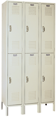 12 x 18 x 72'' (6 Openings) - 3 Wide Double Tier Locker - Industrial Tool & Supply