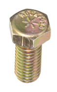3/8-24 x 5 - Zinc / Yellow Plated Heat Treated Alloy Steel - Cap Screws - Hex - Industrial Tool & Supply