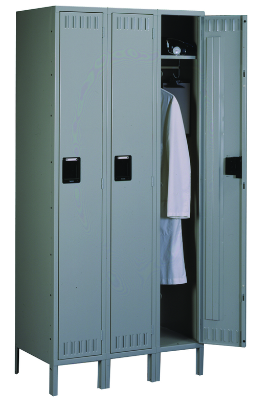 72"W x 18"D x 72"H Sixteen Person Locker (Each opn. To be 12"w x 18"d) with Coat Rod, w/6"Legs, Knocked Down - Industrial Tool & Supply