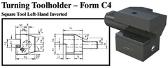 VDI Turning Toolholder - Form C4 (Square Tool Left-Hand Inverted) - Part #: CNC86 34.5032 - Industrial Tool & Supply