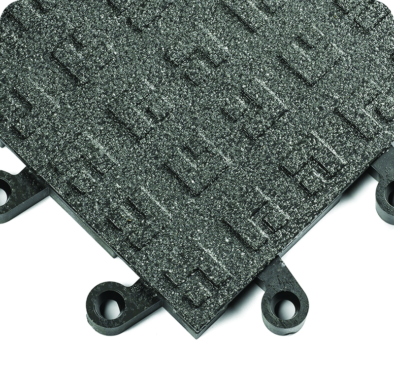 ErgoDeck Heavy Duty Tiles Solid with GritShield 18" x 18" x 7/8" Thick - Black - Industrial Tool & Supply
