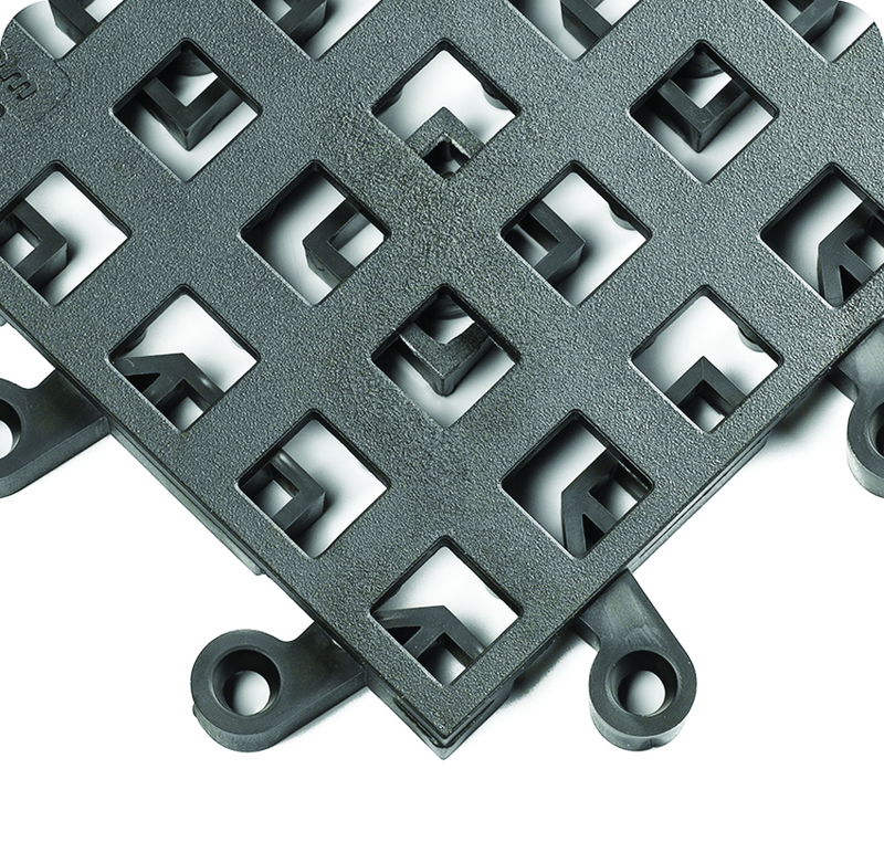 ErgoDeck General Puppose Open Egronomic Tiles 18" x 18" x 7/8" Thick (Charcoal) - Industrial Tool & Supply