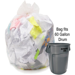 60 gal, 1.35 mil, Natural, 38″ × 58″ - Case of 100, Revolution Bag Hercules Recycled Low Density Can liners - Industrial Tool & Supply