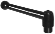 70601, Clamp Lever Size 5 Zinc Ball Style with Steel Insert, Screw and Spring tapped 1/2-13 - Industrial Tool & Supply